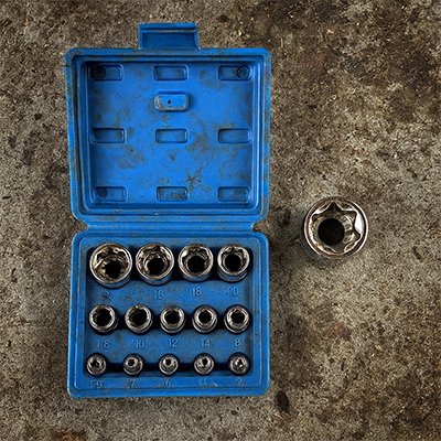 coffret a douilles bleu quatorze douilles