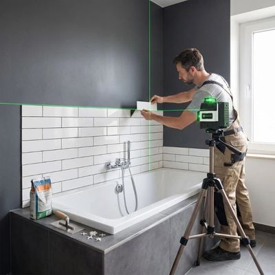 laser de chantier rotatif pose carrelage baignoire