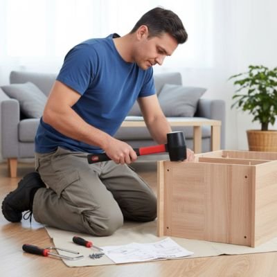 maillet homme insert chevilles dans planches