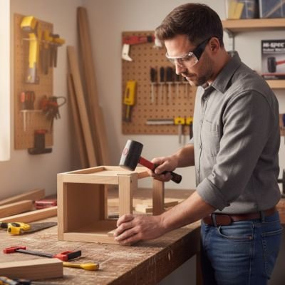 maillet homme monte meuble bois