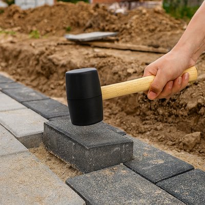 maillet mise en place de pave exterieur