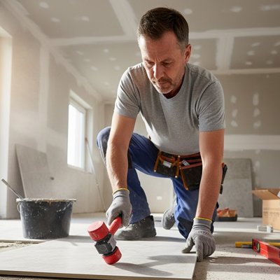 marteau en caoutchouc pour renovation carrelage sol