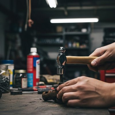 marteau travail sur ferraille