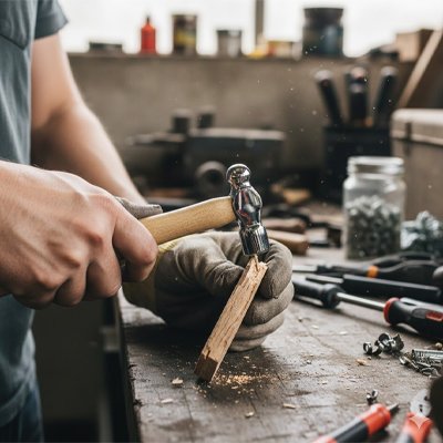marteau travail sur piece en bois