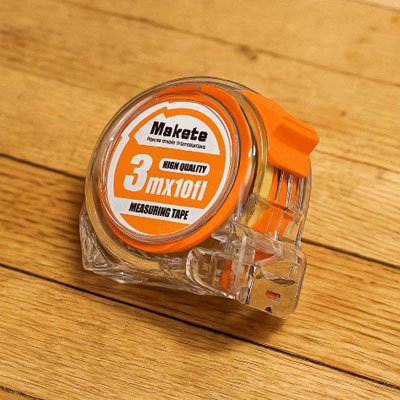 metre ruban trois metres transparent