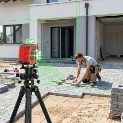niveau laser rotatif pose terrasse exterieure